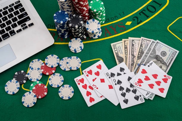 Baccarat table showing banker and player hand cards
